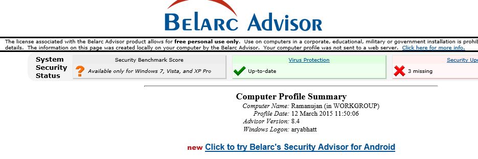 belarc advisor download for windows 10