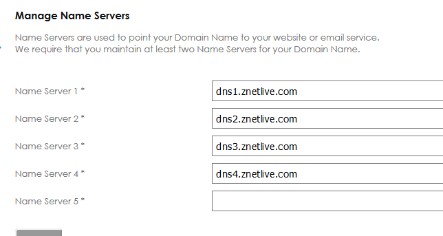 default name servers with domain
