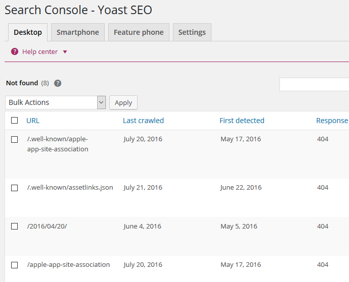 yoast seo search console