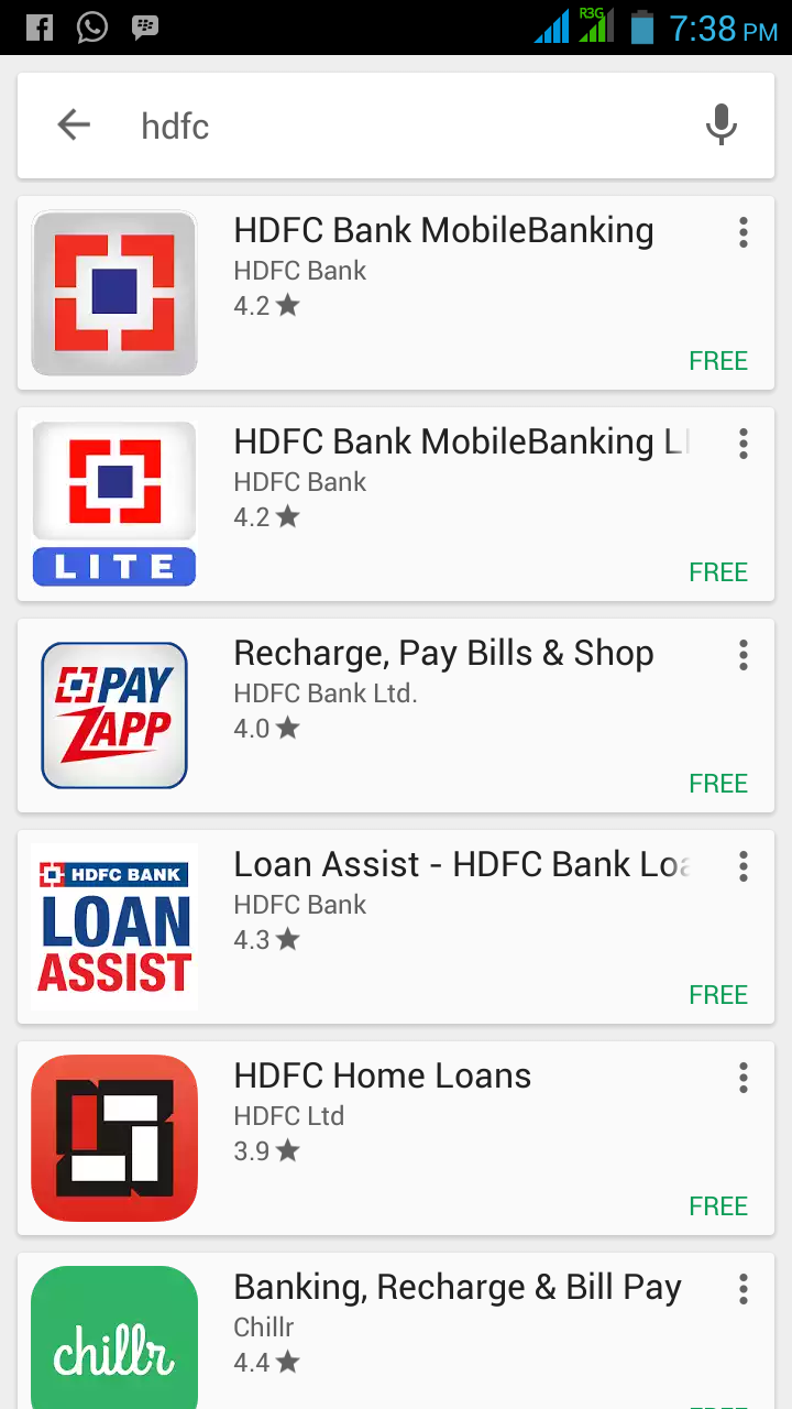 search results for hdfc bank app