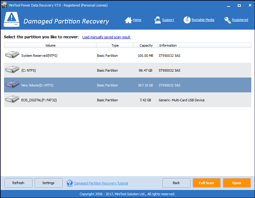 Damaged Partition Recovery option