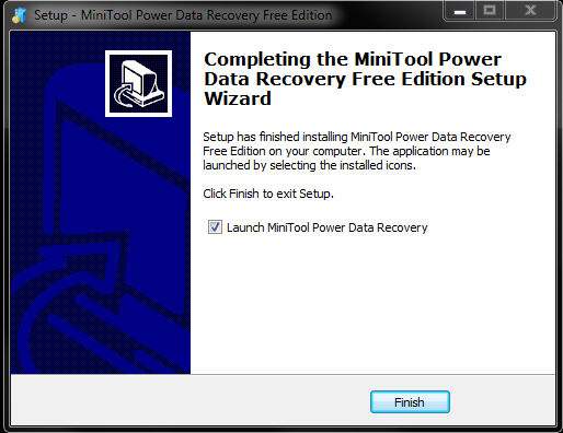 installation of power data recovery software complete