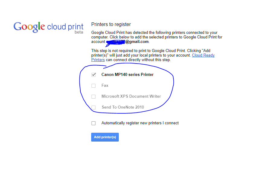 google cloud printer driver windows 10