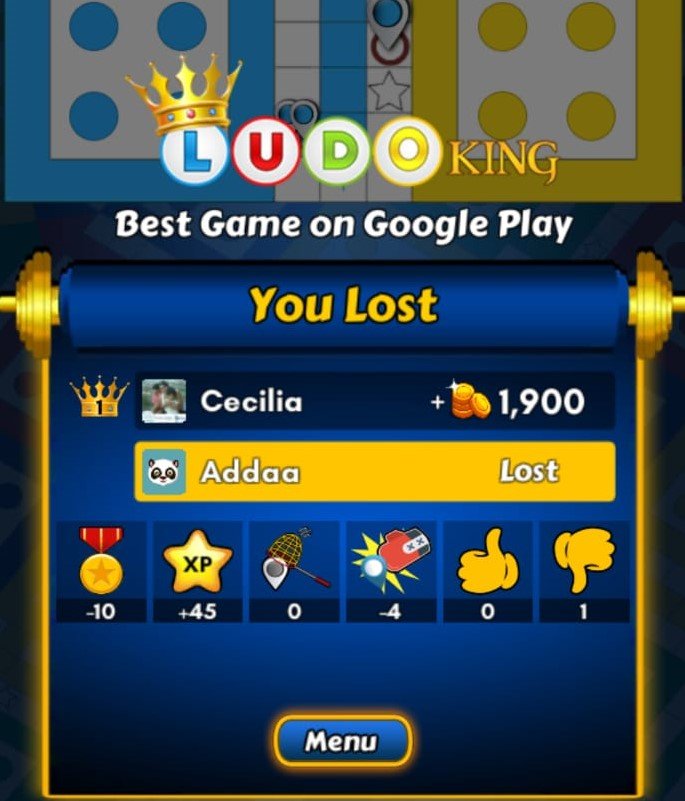 ludo king win screen